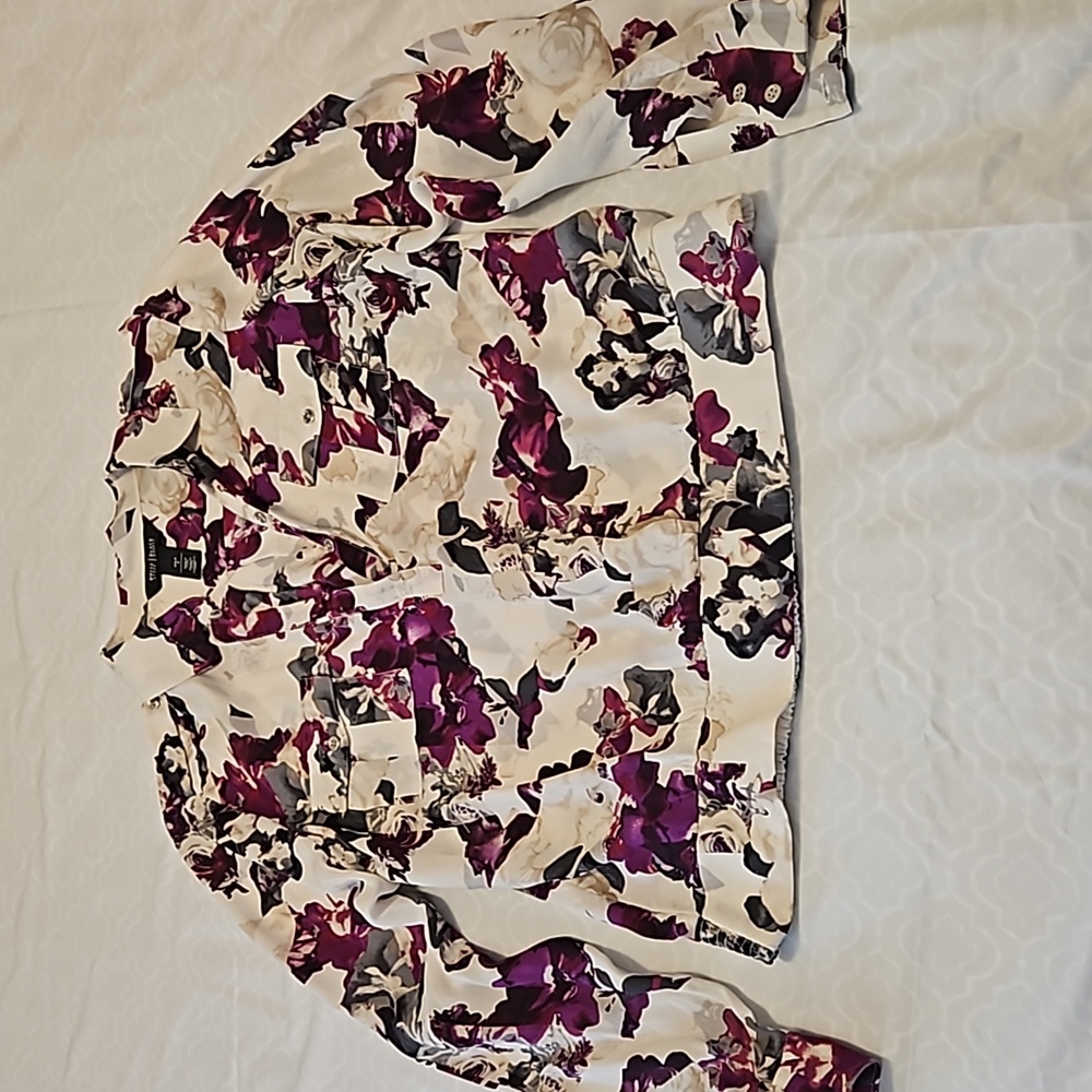 WHBM, floral silk blouse, 6
